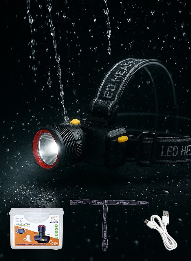 Generic Rechargeable Head Light Head Lamp, LED Headlamp with 3 Lighting Modes, Long Battery Life, Suitable for Night Hiking, Climbing, Camping  - Image 1
