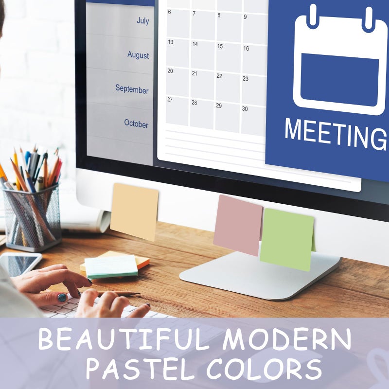 Tenceur 24 Pcs Reusable Dry Erase Sticky Notes 3"x 3" Whiteboard Labels Peel & Stick Dry Erase Colorful Labels and 2 Black Marker for Office Classroom Home Notes Lists Reminders Planning Teach(Morandi Color) - Image 5