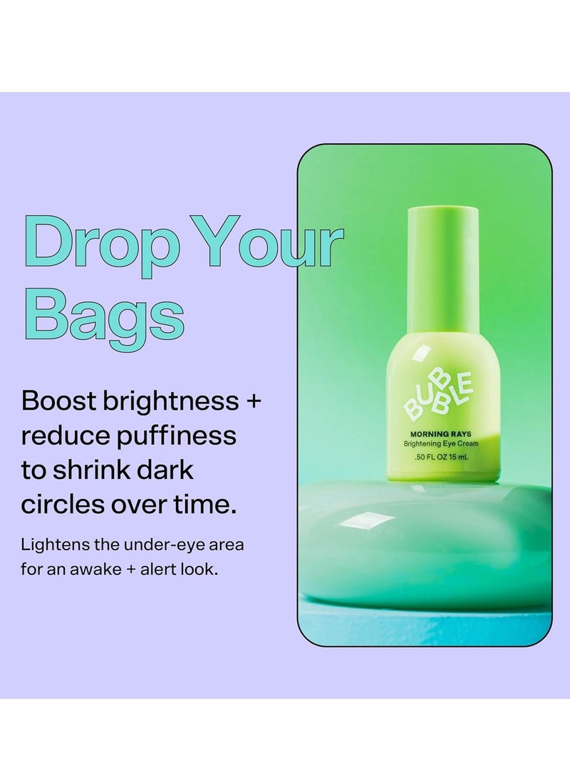 Bubble - Skincare Morning Rays Brightening Eye Cream - Vitamin C Under Eye Cream for Dark Circles & Puffiness - Enriched with Green Tea Extract to Calm, Protect & Soothe Skin (15ml) - Image 1
