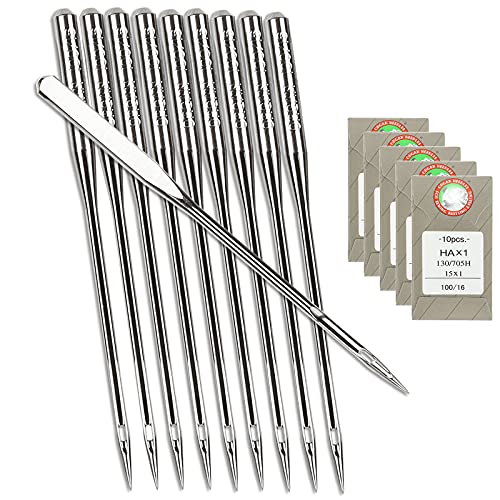 APACALI 50 Pcs Sewing Machine Needles for Brother, Size 100/16 130/705H HAx1 Embroidery Machine Needles for Brother Sewing Machine (5 Pack of 10 Needles) - Image 1