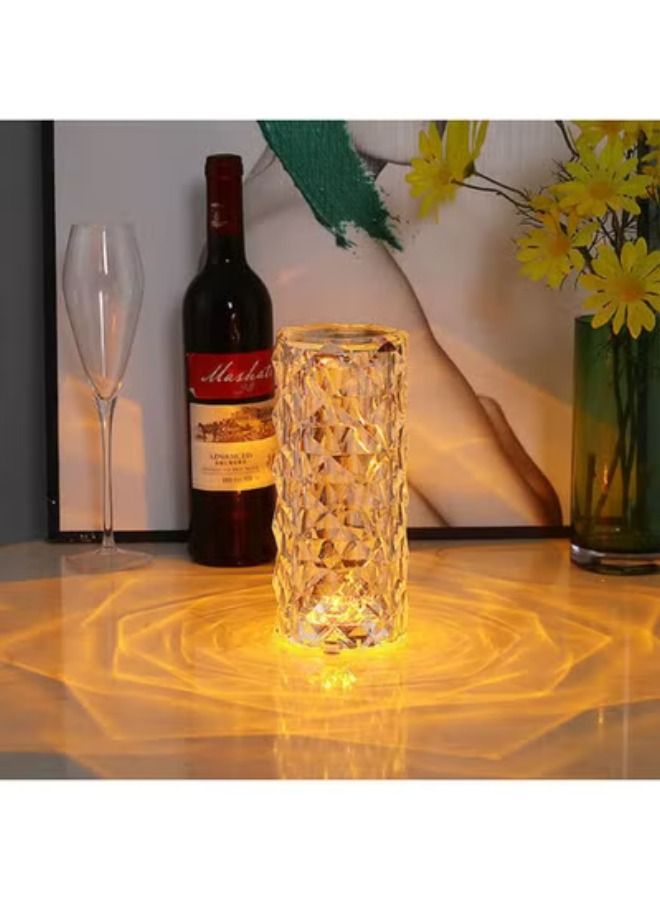 ACLIX USB Touch Crystal Diamond Table Lamp With Three Colour Lighting White - Image 2