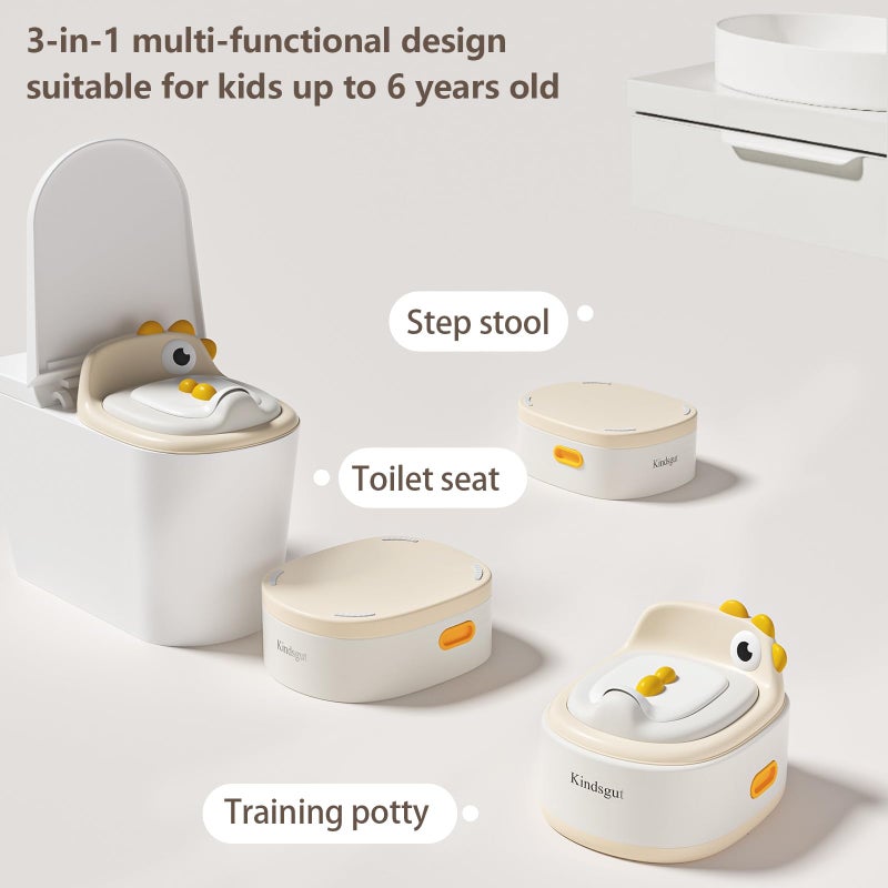 Kindsgut Toddler Toilet Potty Chair for Toddlers 1-7, Kids Potty Training Seat, 3-in-1 Potty Chair for kids Portable Removable Seat with Sturdy Step Stool, Standalone Potty Chair for Toddlers - Image 2