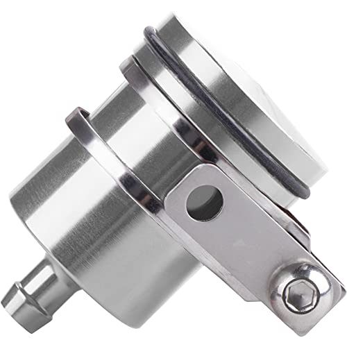 MRELC Universal Motorcycle Aluminum Brake Fluid Reservoir Oil Cup Fit For Yamaha Kawasaki Honda Suzuki BMW and more Silver - Image 1