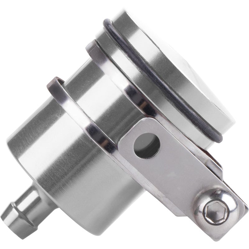 MRELC Universal Motorcycle Aluminum Brake Fluid Reservoir Oil Cup Fit For Yamaha Kawasaki Honda Suzuki BMW and more Silver - Image 3