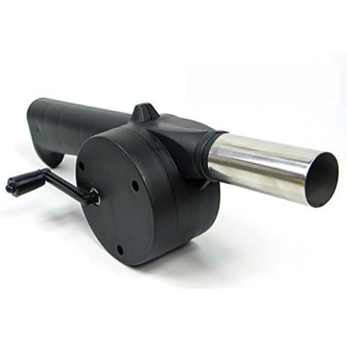 FRESHOME Hand Crank BBQ Fan Air Blower, Portable Barbeque Air Blower with Manual Handle and Metal Air Outlet, Grill Stove Flame Exciter Tool for Outdoor Barbecue, Camping- RA019 - Black - Image 4