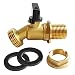 Uenede Brass Water Container Rain Barrel Faucets Spigot 34 G Male Thread Large Inlet to 34 GHT Male Thread Outlet with Quarter Turn Ball Valve Include Bulkhead Fitting and Washers 2PCS - Image 3