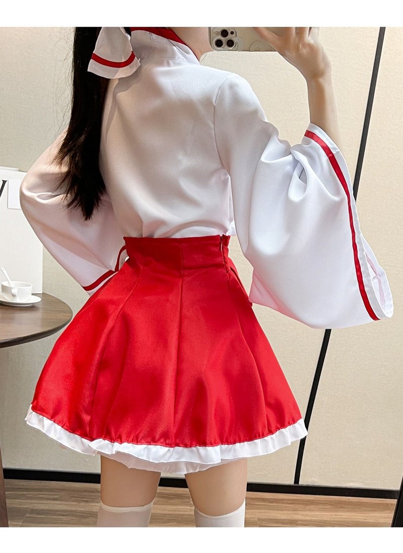 Loquat White Ghost Courtyard Awe-inspiring Butterfly Atavistic Witch Kimono Cosplay Red  - Image 2