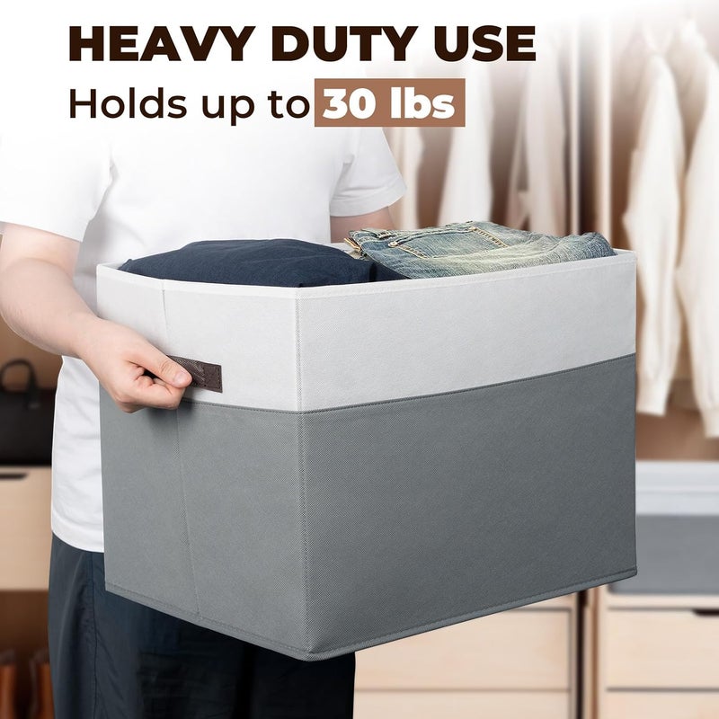 Criusia Extra Large Storage Bins 4 Pack - 16x12in Closet Organizers and Storage Baskets for Organizing Clothes Toy Blanket - Fabric Storage Cubes Containers for Shelves - All Room Organization - Image 5