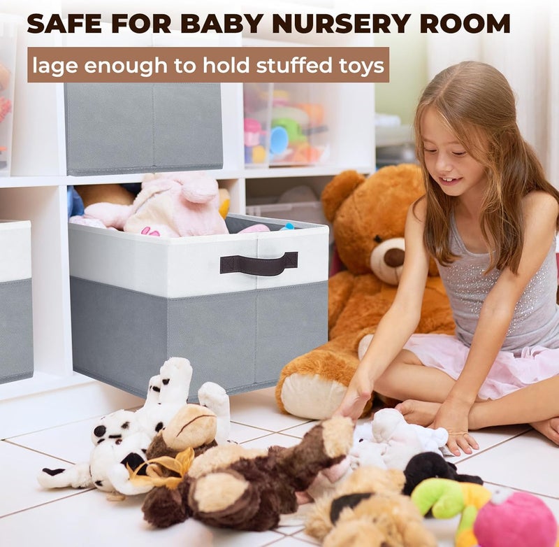 Criusia Extra Large Storage Bins 4 Pack - 16x12in Closet Organizers and Storage Baskets for Organizing Clothes Toy Blanket - Fabric Storage Cubes Containers for Shelves - All Room Organization - Image 3