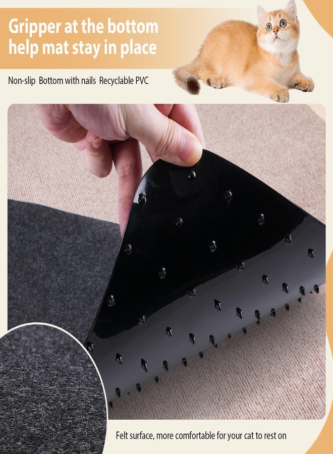 Oroonoko Carpet Protector for Pets Cat Carpet Protector for Doorway, Anti Scratch Under Door Cat Scratch Protector Mat, Easy to Cut Plastic Stopper (Grey, 3.6FT-Felt 1 Pack) - Image 2