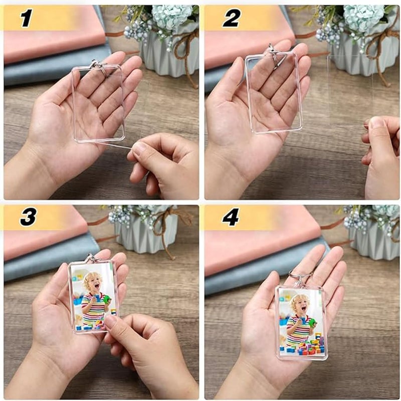 ياومياو حامل مفتاح إطار صورة أكريليك فارغ لإدراج الصور والحرف اليدوية DIY - Image 4