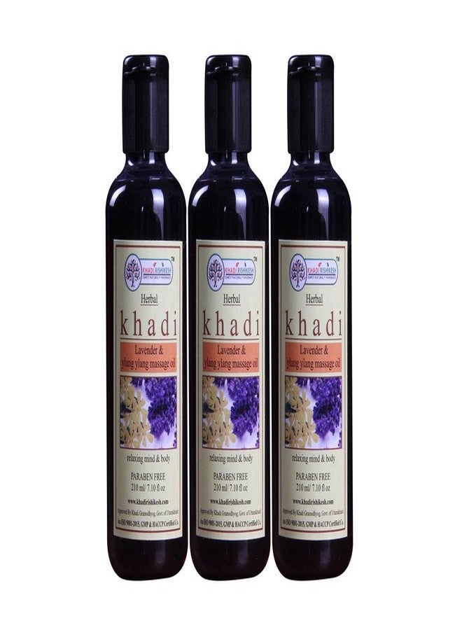 KHADI RISHIKESH Lavender & Ylang Ylang Massage Oil Combo Set Pack Of - 210Ml x 3 (630Ml) - Image 2