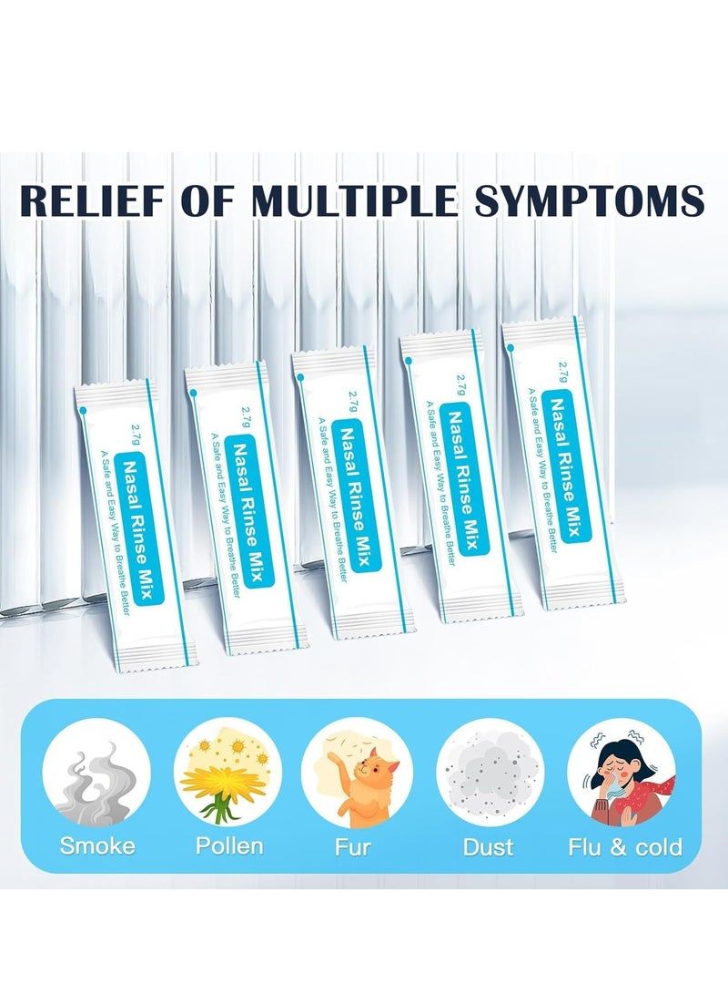 Joyelink Nasal Cleaner 2.7g X 40 Packs, Nasal Cleansing, for Neti Pots and Nasal Rinsing Systems, the Salt Packs Effectively Rinse the Sinuses and Treat Allergies and Nasal Congestion  - Image 1