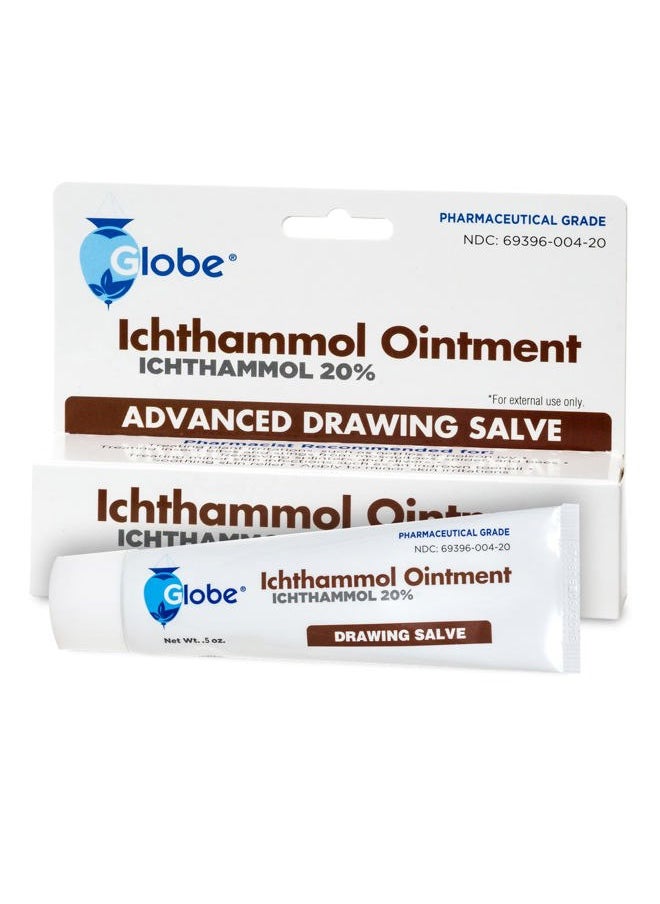Globe Ichthammol Ointment 20% (Drawing Salve) 1 OZ - Soothing Skin Relief, Treatment of Eczema, Acne, Boils, Splinters, Bee Stings - Maximum Strength  - Image 1