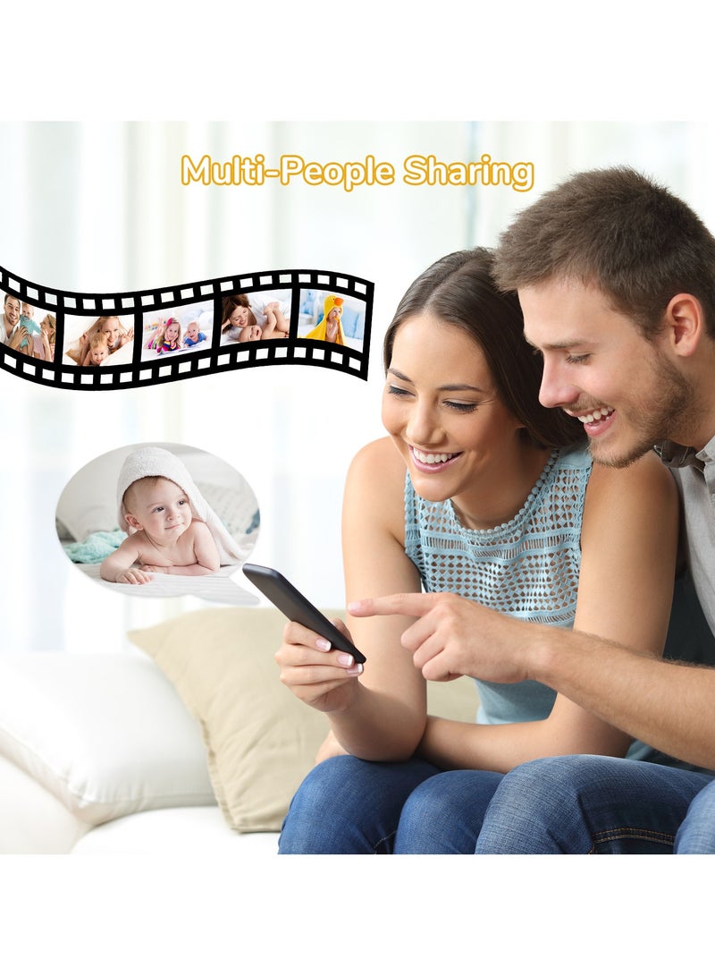 شاشة مراقبة فيديو للأطفال بدقة عالية 720 بكسل مقاس 5 بوصات مزودة بكاميرا، وتقليل تلقائي للضوضاء، وتكبير PTZ 3 مرات، ورؤية ليلية، وعرض درجة الحرارة - Image 4