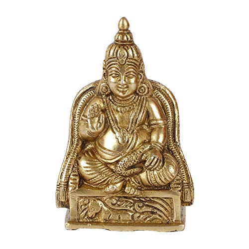 Kartique Karique Brass Kuber Murti for Home | Kubera Idol for Tijori, Locker, Safe | Vastu Decorative Items for Home & Office | Money, Mahadosh Nivaran Murti | 4.5 Inch - Image 5