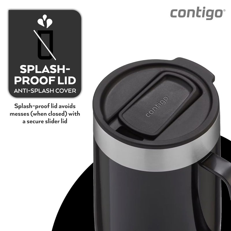 Contigo Streeterville Desk Mug 420 ML Insulated Coffee Mug with Stainless Steel Handle Thermalock Vacuum Insulation Keeps Coffee Tea Hot up to 5 Hours Coffee Mug for Office Home Licorice - Image 3