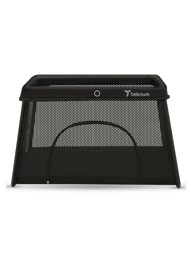TEKNUM Portable Quick Fold Playard And Cot With Zipper Door And Carry Bag - Midnight Black  - Image 3