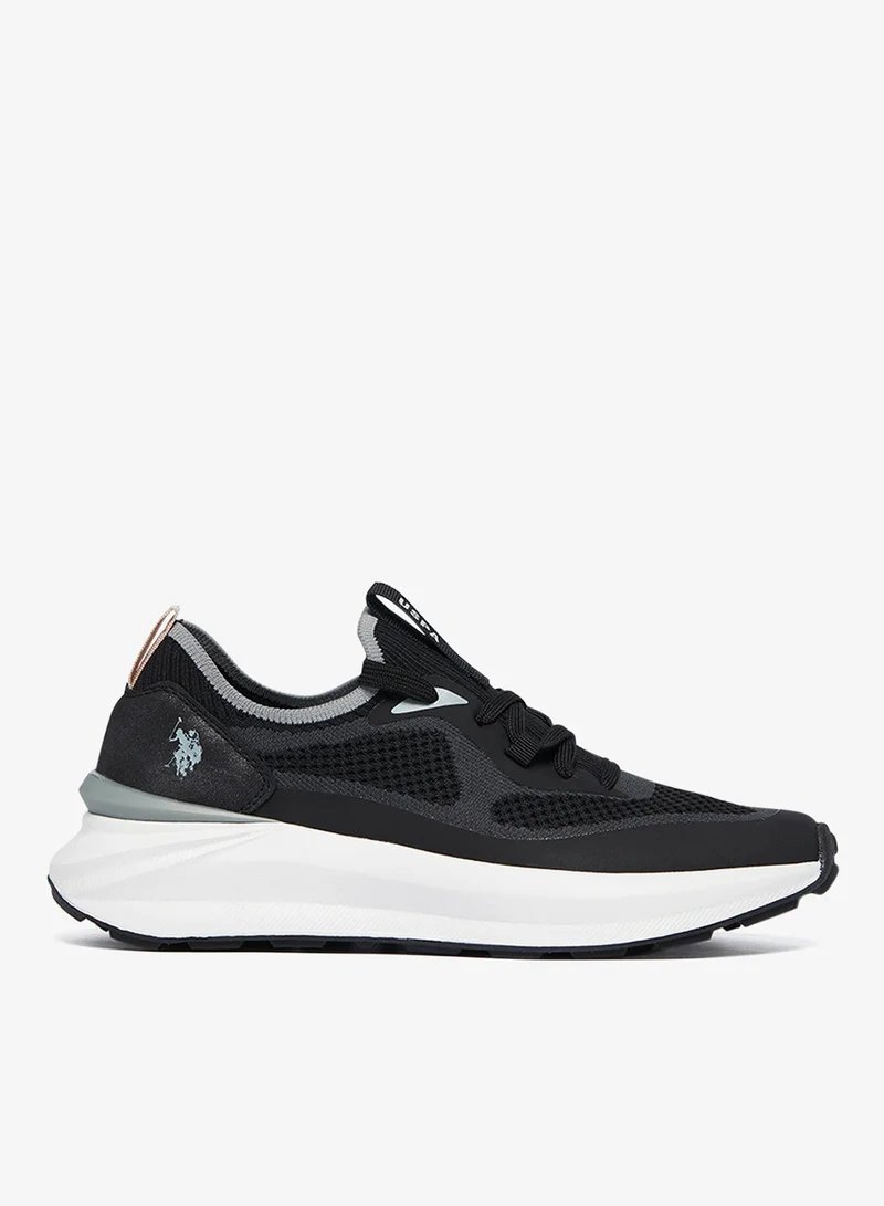 U.S. Polo Assn. Women's Black Low-Top Sneakers - High-Quality Sole for Everyday Look