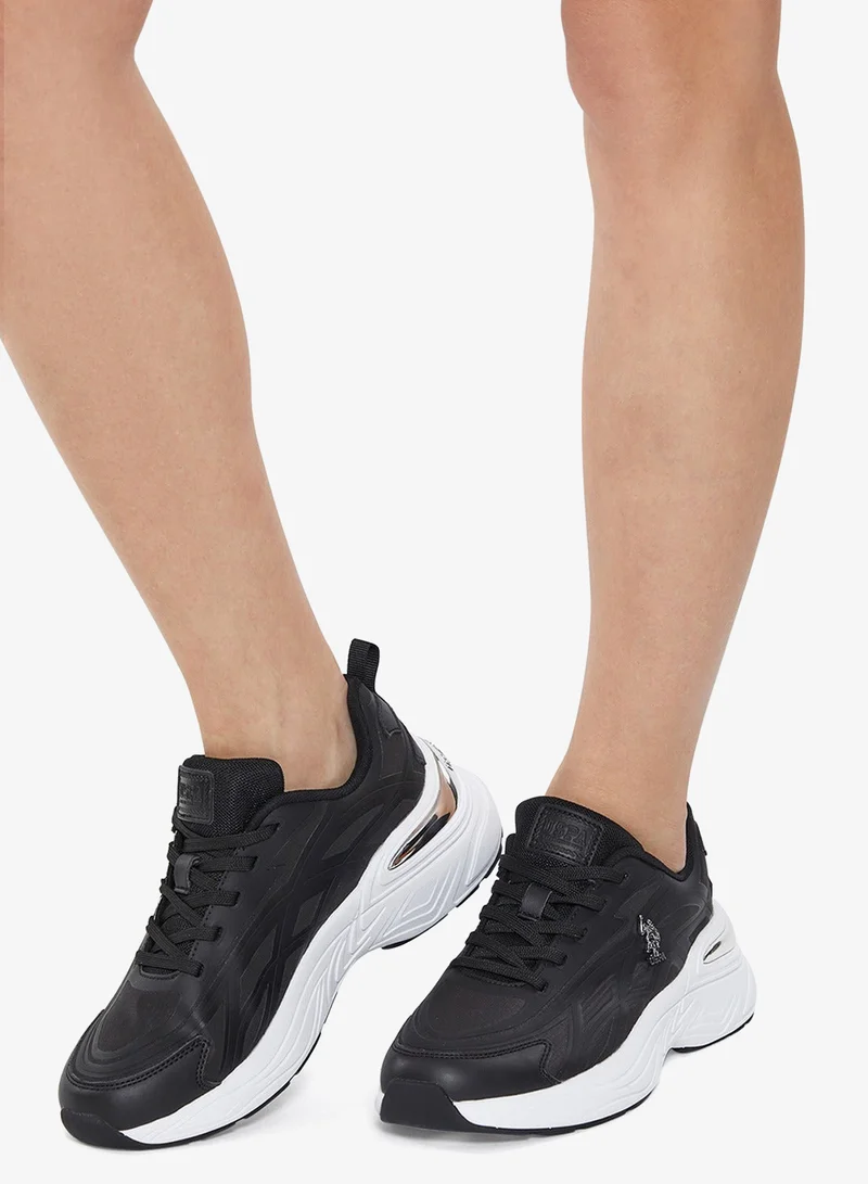 U.S. Polo Assn. Black Women's Black Low-Top Sneakers - High-Quality Sole for Everyday Look Shoes for Women | Best Price UAE