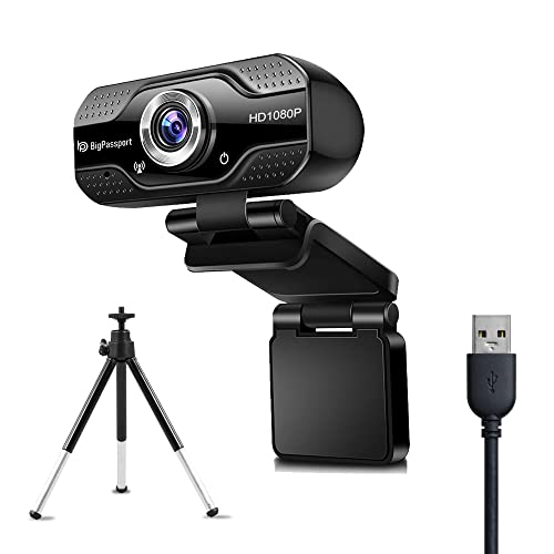 BigPassport 1080P Full HD Webcam with Mic | USB Camera for Laptop, PC, Video Calling, Online Classes, Zoom, Skype – Night Vision 3P Lens, 30 FPS Streaming – Plug & Play - Image 1