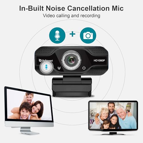 BigPassport 1080P Full HD Webcam with Mic | USB Camera for Laptop, PC, Video Calling, Online Classes, Zoom, Skype – Night Vision 3P Lens, 30 FPS Streaming – Plug & Play - Image 5