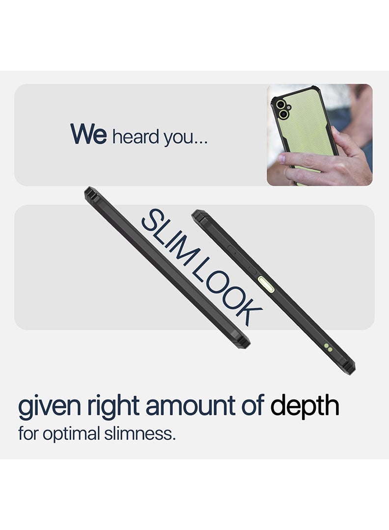 Case Up Case For Samsung Galaxy A07 Crystal Clear Tactical Back Cover Case With 360 Degree Protection, Shockproof Bumper Protective Phone Cover, Anti-Scratch Hard PC Back (Clear) - Image 5