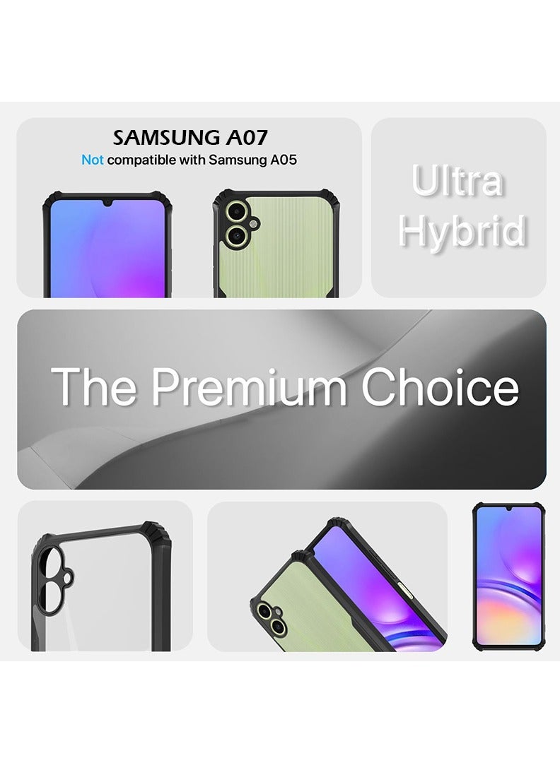 Case Up Case For Samsung Galaxy A07 Crystal Clear Tactical Back Cover Case With 360 Degree Protection, Shockproof Bumper Protective Phone Cover, Anti-Scratch Hard PC Back (Clear) - Image 2