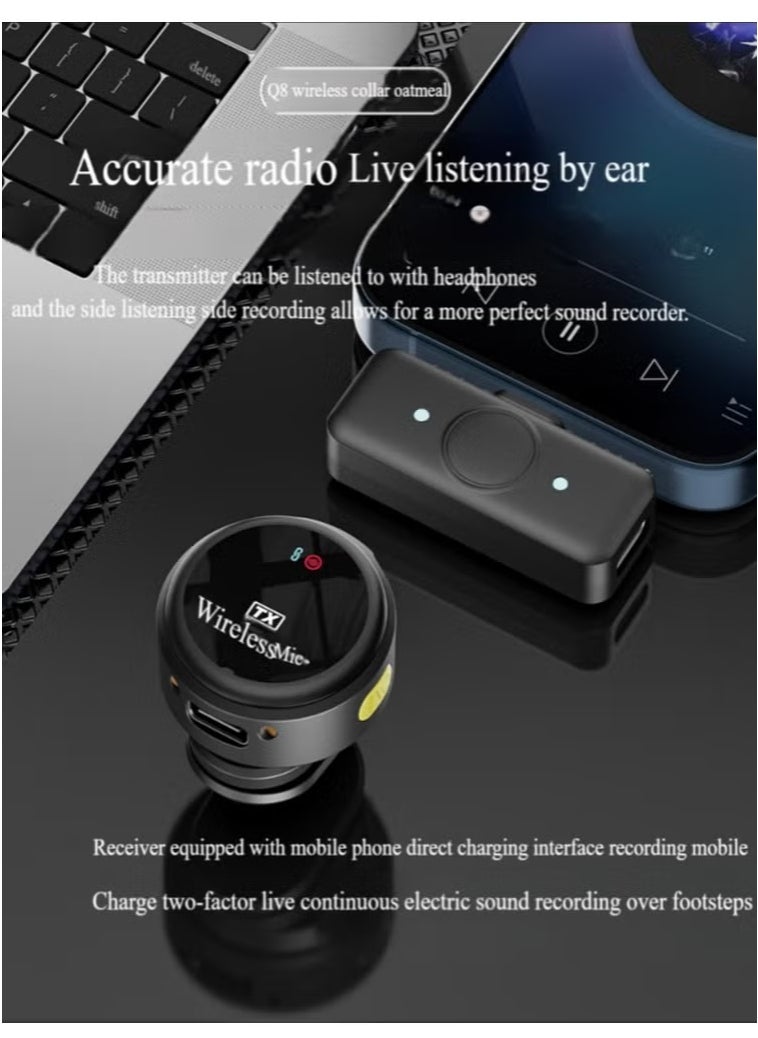 SX21 2.4G Wireless Clip-On Microphone with Type-C, 360° Omnidirectional Pickup, Magnetic Clip, and 9-Hour Battery – for Vlogging, Interviews & Streaming