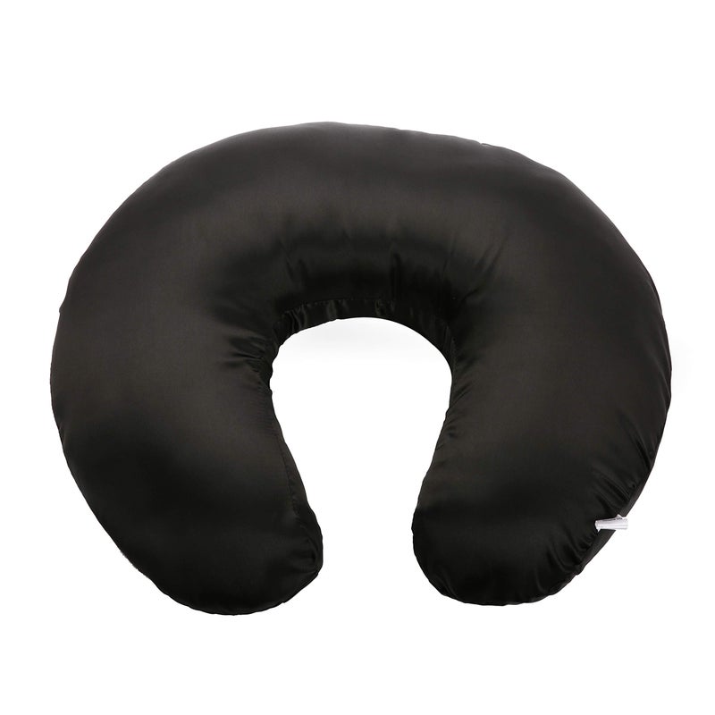 Pro Goleem Satin Nursing Pillow Cover Silk Feeling Soft Feeding Pillow Slipcover for Breastfeeding Moms Fits Standard Infant Nursing Pillow or Positioner Black - Image 1