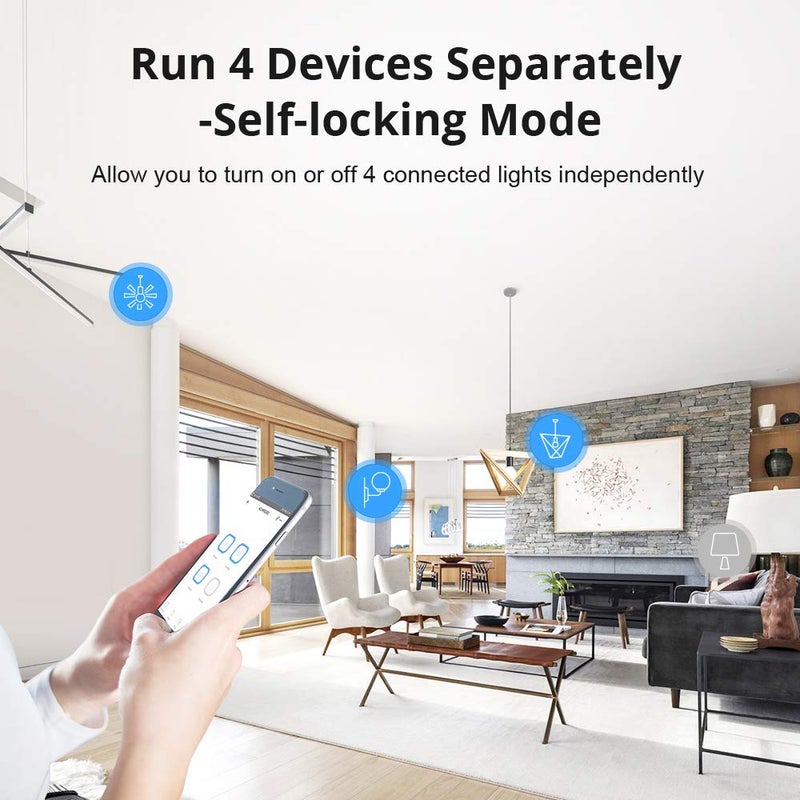 Sonoff 4CH R3 Smart Switch,4 independently Channel WiFi Remote Time Switch, LAN Control, Inching/Self -locking Mode, Compatible with Alexa,& Google Home Assistant - Image 4