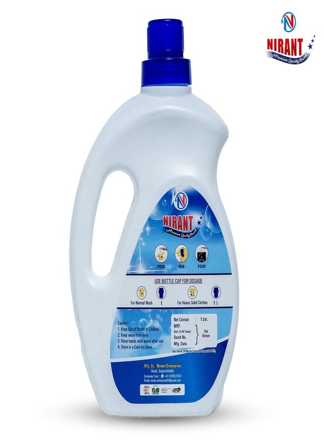 NIRANT Premium Liquid Detergent for Front & Top Load Washing Machines - Yellow, 1L | Deep Clean, Long-Lasting Freshness, Color Protection (1L) - Image 2
