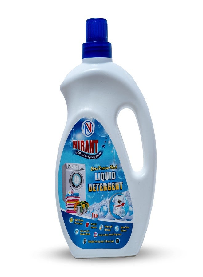 NIRANT Premium Liquid Detergent for Front & Top Load Washing Machines - Yellow, 1L | Deep Clean, Long-Lasting Freshness, Color Protection (1L) - Image 1