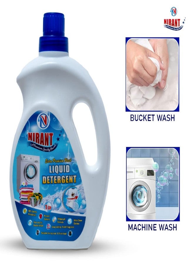 NIRANT Premium Liquid Detergent for Front & Top Load Washing Machines - Yellow, 1L | Deep Clean, Long-Lasting Freshness, Color Protection (1L) - Image 4