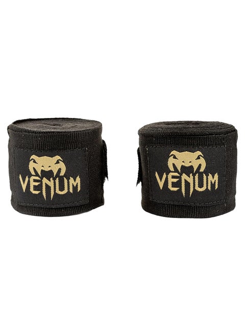 Kontact Boxing Hand Wraps, Black/Gold, 180 in – Durable, High Support
