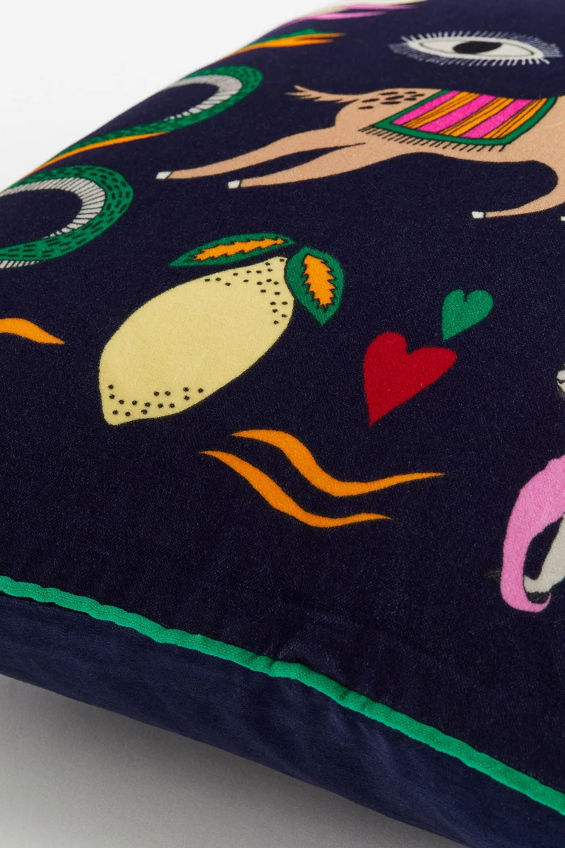 H&M Patterned velvet cushion cover