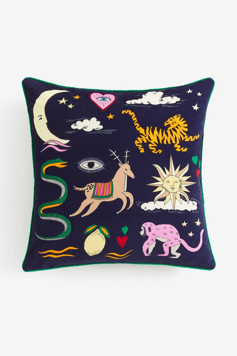 H&M Patterned velvet cushion cover