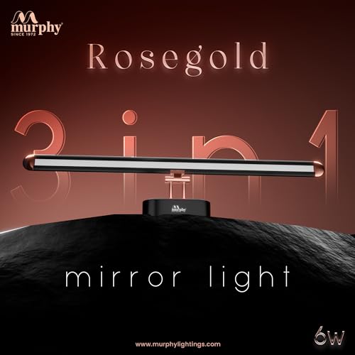 Murphy 6W 3-in-1 Color Chnaging Black Rose Gold Finish LED Mirror Picture Wall Light,Bathroom Vanity Led Mirror Light with 2 Year Warranty (Cool White/Warm White/Natural White)-Pack of 3 - Image 2