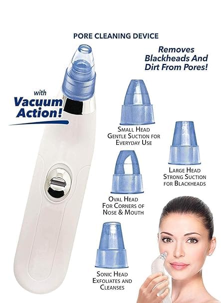 Fulkiza 4 in 1 Multifunction Derma Blackhead Remover Tool for Skin Care Electric suction Machine for Whitehead Acne Pimple Pore Cleaner Vacuum tools for Nose Facial Cleanser Device for Face - Image 4
