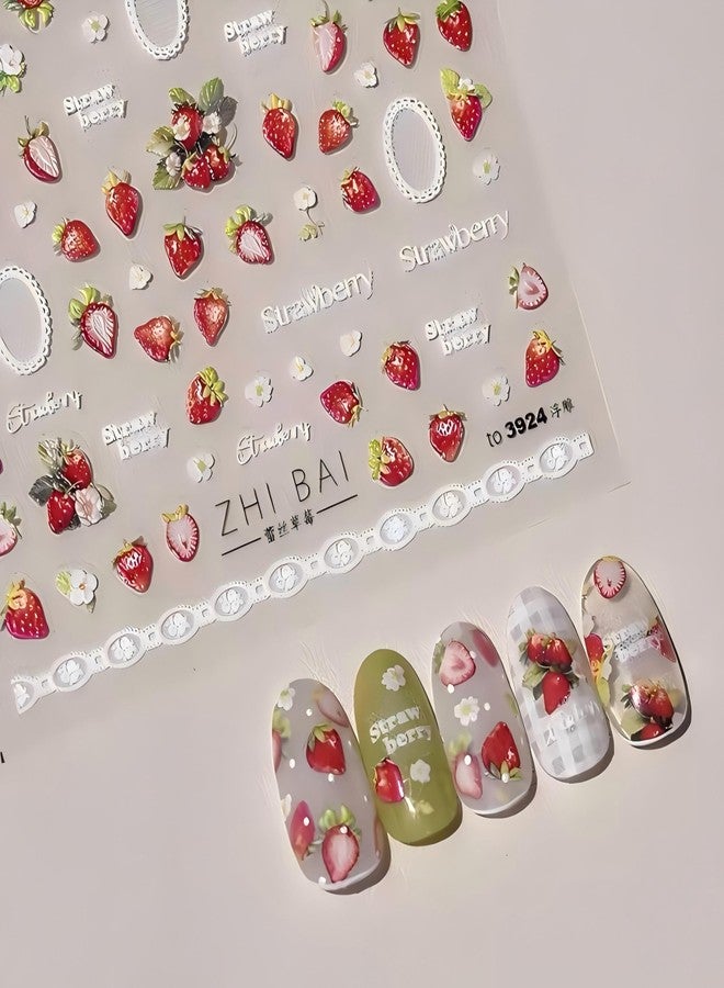 Dedyel Food Nail Art Stickers 3D Cake Dessert Donut Ice Cream Cookies Fruit Bread Self-Adhesive Nail Stickers for Women Girls Kids - Image 4