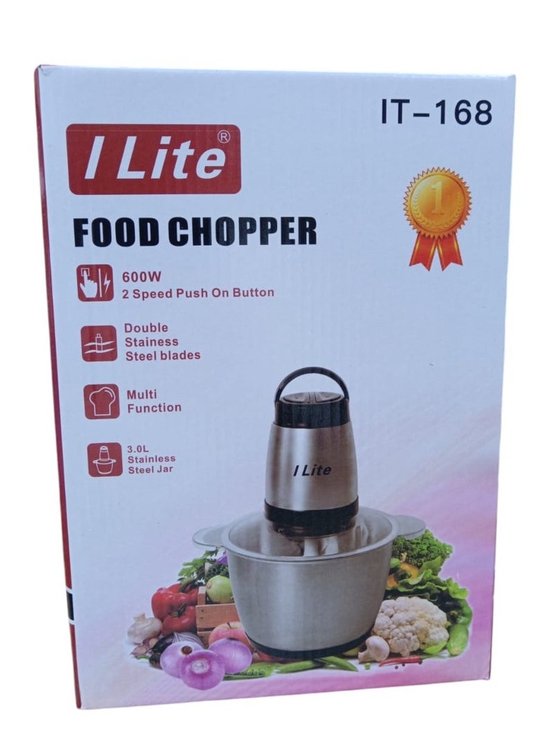 اي لايت مفرمة الطعام الكهربائية متعددة الوظائف غير قابة للصدأ 600وات 3لتر - Image 2