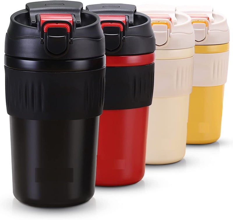 Wosta 480ml Insulated Travel Mug Tumbler with Straw & Leakproof Lid, Stainless Steel Double-Wall Vacuum Coffee & Tea Mug for Hot & Cold Drinks - Image 1
