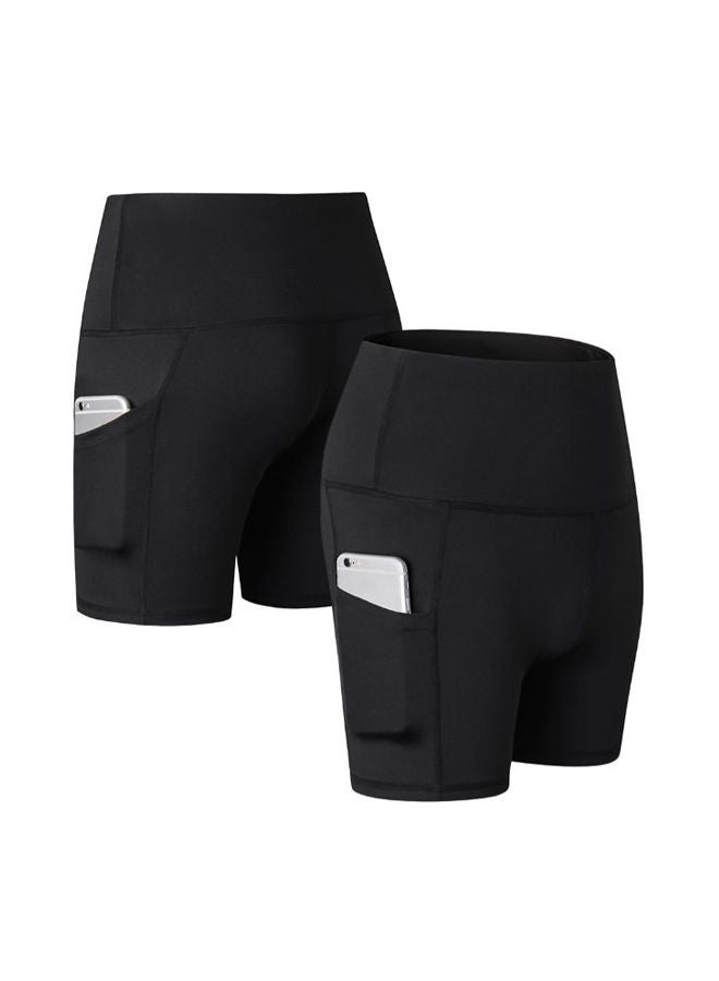 NIBEMINENT High Waist Yoga Shorts With Pocket L - Image 1