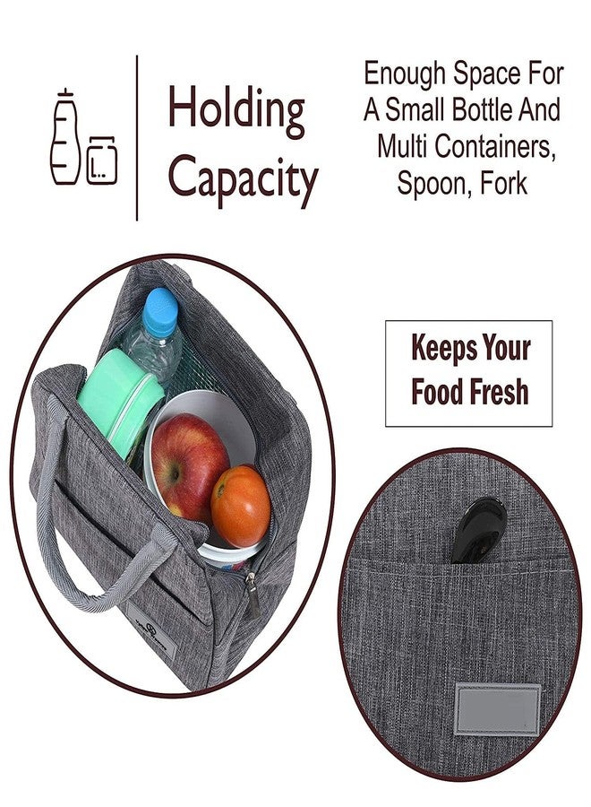 LOMESH Canvas Cloth Insulated Travel Lunch/Tiffin/Storage Bag for Office, College & School (Multi, Big Size) - Image 4