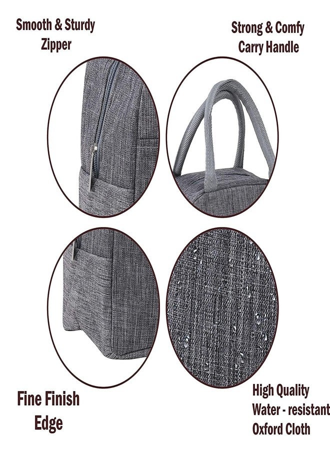 LOMESH Canvas Cloth Insulated Travel Lunch/Tiffin/Storage Bag for Office, College & School (Multi, Big Size) - Image 3