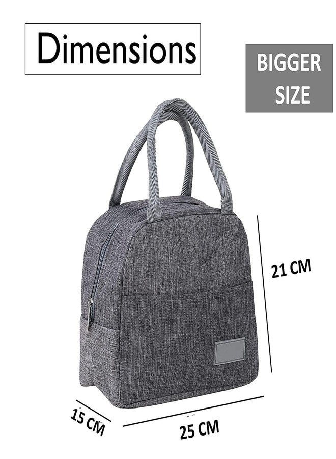 LOMESH Canvas Cloth Insulated Travel Lunch/Tiffin/Storage Bag for Office, College & School (Multi, Big Size) - Image 5