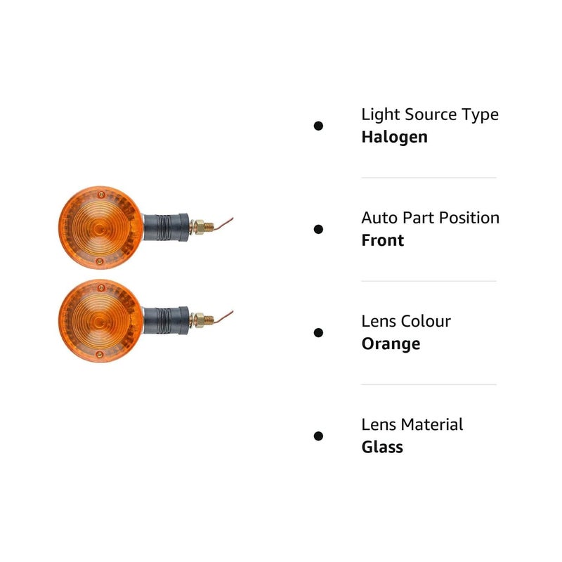 Taç Front Indicator/Blinker Set compatible with Yamaha RX100/RXG135/RX135 - Pair of 4 PCS (Orange) - Image 2