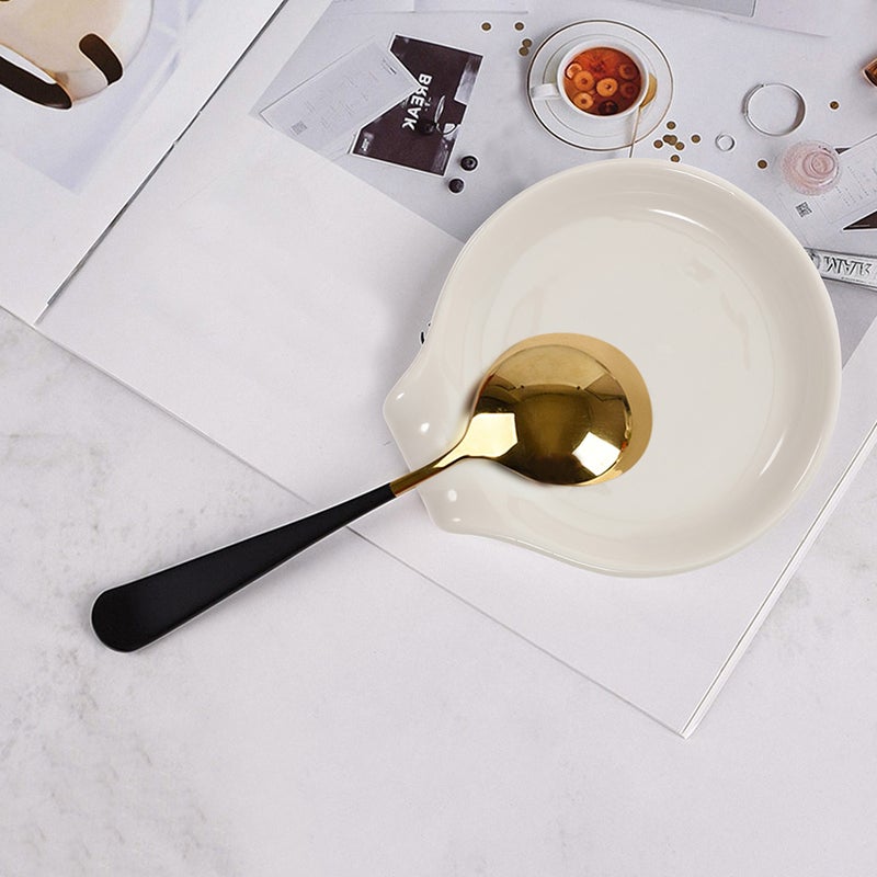 2Pcs Ceramic Spoon Rest Kitchen Scoop Holder Ceramic Scoop Rest Spoon Support - Image 1