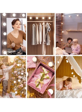 LED Vanity Lights For Mirror, Hollywood Style With 10 Dimmable Bulbs, Adjustable Color & Brightness, USB Cable, Lights Stick on for Makeup Table Dressing Room Mirror - view 4