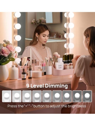 LED Vanity Lights For Mirror, Hollywood Style With 10 Dimmable Bulbs, Adjustable Color & Brightness, USB Cable, Lights Stick on for Makeup Table Dressing Room Mirror - view 3